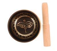 Abaodam Buddhist Sound Copper Bowl for Meditation Small Decorative Singing Bowl Set Wooden Mallet for Yoga and Relaxation