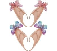 Abaodam Butterfly Elf Ears Skin-friendly and Not Deform Easily 2 Pairs Dressing Props Latex Costume Accessories for Women Halloween Party for Fancy Dress Parties