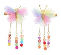 Abaodam Butterfly Hair Clips Plastic and Metal Material with Tassel Decoration 1pair Resistant to Deformation, Ancient Chinese Inspired Design and Women Daily Wear and Festive
