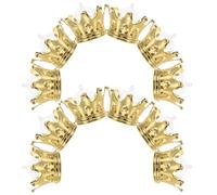 Abaodam Candy Boxes and Refillable Decorative Design with Large Capacity 12pcs Crown Shaped Plastic in Golden Colour for Princess Birthday Party Favors and Banquets