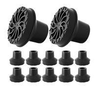 Abaodam Cane Bottom Cover Cane End Cap 12Pcs Black Rubber Anti-Slip Threaded Replacement Tips for 12mm Diameter Canes and Crutches Suitable for Seniors