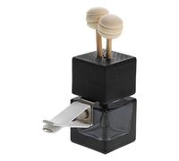 Abaodam Car Air Freshener Vent Clip Bottle Black Cap Glass Refillable Aromatherapy Diffuser Suitable for Vehicle Interior Fragrance Decor