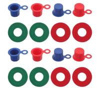 Abaodam Car Battery Terminal Covers with Anti-corrosion Felt Washers Set, Red Blue Cap and Red Green Insulator for Automotive Battery Post Protection and Electrical System Maintenance