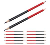 Abaodam Carpenter with Erasable Marking Pre-sharpened Wooden Double-ended 4boxes Pencils in Red and Blue 7 Inch Multi-purpose for Woodworking and Tests Office and School Supplies