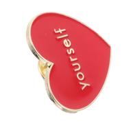 Abaodam Cartoon Heart Lapel Pin with English Word Shape Valentine Day Love Themed Brooch for Bags Backpacks Jackets Stylish Accessory Decoration for Women