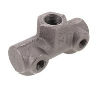 Abaodam Cast Iron Air Compressor Manifold Block with Four-Way Structure and Multi-Directional Pneumatic Connections, 1/2" 1/4" Female Threads, Simple Installation for Air Compressor Switch