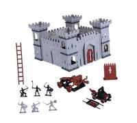Abaodam Castle Model DIY Assembled Educational Scene Playset for Boys and Ancient Soldier and Figures Stimulates Logic and Sensory Development Colorful Interactive Building Kit