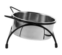 Abaodam Cat Food Bowl Single 12cm Black Raised Pet Feeding Dish Anti-spill Cat Bowl Suitable for Kittens and Small Dogs