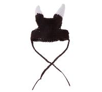 Abaodam Cat Viking Horn Hat Knitted Costume for Pets Fun Pirate Accessory for Dogs and Kittens for Halloween Parties and Cosplay
