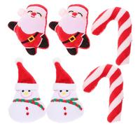 Abaodam Catnip and Keep Kitten Healthy and Active 6pcs Christmas Plush Plush Candy Cane Santa Claus Snowman Shapes to Encourage Natural Instinct for Cats and Kittens Indoor Cat