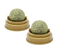 Abaodam Catnip Licking Ball 2 Pack Spherical Plastic Mint Cat Snack