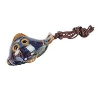 Abaodam Ceramic 6-hole Ocarina in c Key for Beginners Delicate Blue Glaze Musical Wind Instrument for Children and Practice Medium Size Traditional Folk Flute