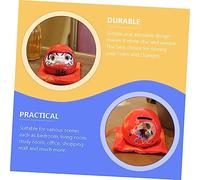 Abaodam Ceramic Daruma Doll Saving Box Japanese Luck Money Bank with Cushion Smooth Surface Coin Holder for Adults Decorative Home Ornament for Bedroom and Living Room