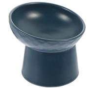Abaodam Ceramic Elevated Cat Bowl Capacity Tilted Nordic-style Raised Pet Food Dish with Wide Opening for Cats and Kittens Blue Candy Color Bite-resistant and Easy-clean Design