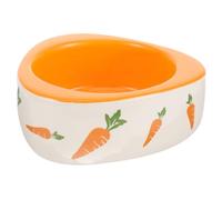 Abaodam Ceramic Food Bowl for Hamster Rat Guinea Pig Tip Design for Cage Feeding and Cartoon Carrot Style
