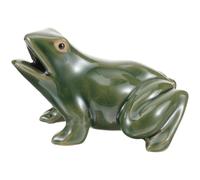 Abaodam Ceramic Fountain Frog Decorative Frog Garden Green Ceramic Water Circulation Water-saving Garden and Balcony Decor
