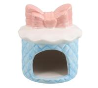 Abaodam Ceramic Hamster Cooling Nest Small Animal Hideout House Blue Summer Shelter Cooling Hut for Dwarf Hamsters Small Pet Bed