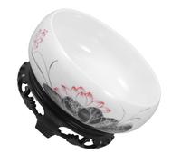 Abaodam Ceramic Lotus Bowl Planter with Plastic Base 19-20Cm Porcelain Hydroponic Flower Pot for Indoor Succulent, Daffodil, and Water Lily Gardening