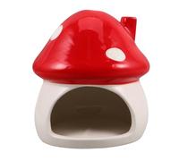 Abaodam Ceramic Mushroom Hamster Hideout Cooling Bed House Ceramic Hideout for Small Animal Cage Accessories Dwarf Hamster Habitat