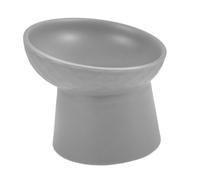 Abaodam Ceramic Raised Cat Bowl Elevated Feeding Dish for Cats and Dogs Tilted and Water Container Comfortable Height to Protect Spine Microwave Dishwasher Safe Grey
