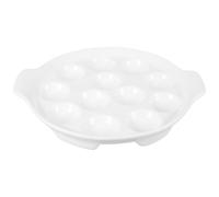 Abaodam Ceramic Snail Baking Plate White with Handle for Escargot Cooking Baking Dish with Smooth and Anti-Rust Compartments, Suitable for Home and Restaurant Use