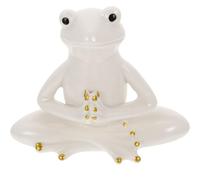 Abaodam Ceramic Tea Pet Frog Shape Tea Pet Adorable Delicate Lightweight Fine Craftsmanship White Frog Figurine for Office Interior Decoration