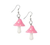 Abaodam Chic Mushroom Ear Danglers for Women Lightweight Premium Plastic Earrings Creative Pink Pendant Jewelry Stylish Gift for Girlfriend Wife Mother Hypoallergenic Accessory