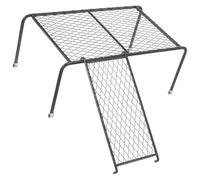 Abaodam Chicken Coop Feeder Rack Iron Mesh Platform with Ladder Large Black Rutin Chicken Feeding Holder Farmhouse Coop Accessory for Poultry Care