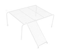 Abaodam Chicken Coop Platform Rack with Ladder for Pet Landscaping, Large White Hollow-out Rutin Chicken Cage Supply Shelf with Climbing Ladder for Farmhouse Use