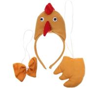 Abaodam Chicken Costume Headband, Plush Hen Headband Bow Tie And Tail Set, Animal Fancy Dress Accessory for Easter Party Kids Book Day And Cosplay