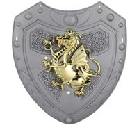 Abaodam Children’s Silver Dragon-shaped Shield Toy Knight Warrior Pretend Play Stage Prop Costume Accessory for Boys and Girls, One Size