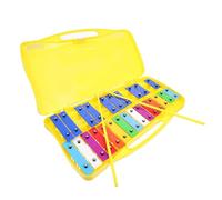 Abaodam Children's 25-note Metallophone Percussion Instrument Toy Yellow Case Educational Musical Toy for Boys and Girls Plastic Percussion Wooden Knocking Piano