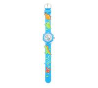 Abaodam Children's Blue Cartoon Pattern Watch with Supple Comfortable Strap and Plastic Glass Design, for Back to School Party and Learning to Read Time, Stylish Round Dial Wrist Watch