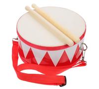 Abaodam Children's Educational Drum 8 Inches Toy Snare Drum Double-sided Sheepskin Red and White Safe and Fun