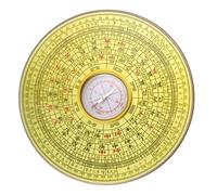 Abaodam Chinese Alloy Compass Compass Props for Observing Directions Vintage Retro Easy for Hanging and Displaying with Beautiful Golden Appearance for Desktop Decoration and Daily Life