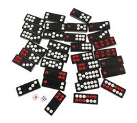 Abaodam Chinese Paigow Tiles Portable Traditional Paigow Kit Solid Black Bone Dominoes Game for Home Party Entertainment Family Fun