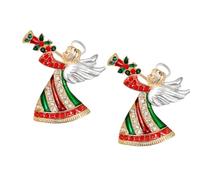 Abaodam Christmas Brooches Alloy Material for Women 2pcs Stylish Angel Shape Costume Accessories, for Birthday Party and Christmas