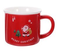 Abaodam Christmas Ceramic Mug 500ml Red Coffee Cup with Creative Christmas Patterns, Sturdy Ceramic Material for Home and Coffee Shop Festive Use