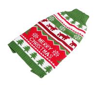 Abaodam Christmas Dog Knitted Sweater Elk Pattern Forest Color L Size, Warm Winter Pet Clothes, Holiday Party Dog Costume for Small to Medium Breeds