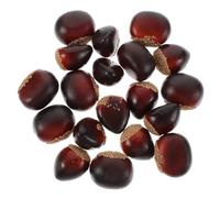 Abaodam Christmas Ornaments Chestnuts Ornament 20pcs Simulation Chestnut Nut Easy to Clean Artificial Nuts Photography Props for Cabinet Home Kitchen Party Decoration Food Model Display