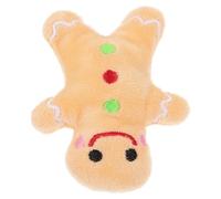 Abaodam Christmas Plush Dog Chew Brown Gingerbread Man for Dogs, Bite Resistant and Attention Attracting Cartoon Shape, for Christmas Chase Game and Interactive Play