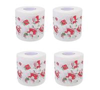 Abaodam Christmas Themed Toilet Napkin Roll Paper 4pcs, Double-Layer Printed Tissue with Festive Xmas Pattern, Soft Facial and Bathroom Tissue for Holiday Decoration and