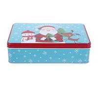 Abaodam Christmas Tinplate Cookie Box Rectangular Candy and Biscuit Storage Container for Holiday Treats, Metal Tin Box Suitable for Christmas Sweets and Candy Packaging
