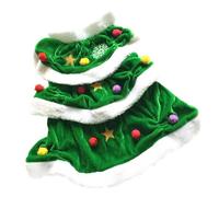 Abaodam Christmas Tree Shaped Dog Dress for Festival, Comfortable and Easy to Put on Polyester Pet Christmas Clothes in Green, for Costume Party Or Cosplay Party for Little Pets