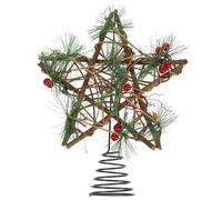 Abaodam Christmas Tree Topper Star Treetop Decor Wooden and Iron Material Decorative Tree Topper for Christmas Party in Restaurant or Bar Unique Creative Brown Star Ornament