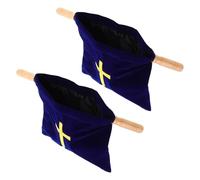 Abaodam Church Offering Bags Elegant Embroidery Design with Wooden Handles 2pcs Plush for Seamless Money Collection and Organized Church Gatherings, for Holy Communion and Baptism