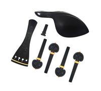Abaodam Classic Ebony Violin Parts Set Tailpiece Tuning Pegs Chin Rest Endpin for Violin Repair Upgrades