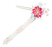 Abaodam Classic Retro Red Hairpin Tassel Hair Stick Alloy Metal Hair Fork with Smooth Surface Easy to Slide into Bun for Women on Valentine's Day
