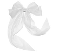 Abaodam Classic White Fabric Bow and Non-slip Feature Hair Accessory Hair Clip with Spring Clip Design for Girls and Women at Graduation or Prom