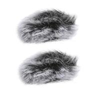 Abaodam Clip-on Microphone Plush Covers 2pcs Gray-black Mic Protective Windproof Sleeve for Lavalier Microphones, Noise-reducing Fur Windscreens Suitable for Recording and Broadcasting